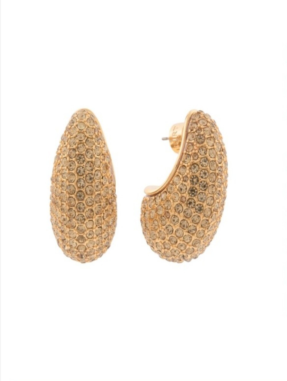 Kurt Geiger Crystal Pavé DOME  Crescent Hoop Earrings - GOLD BRAND NEW